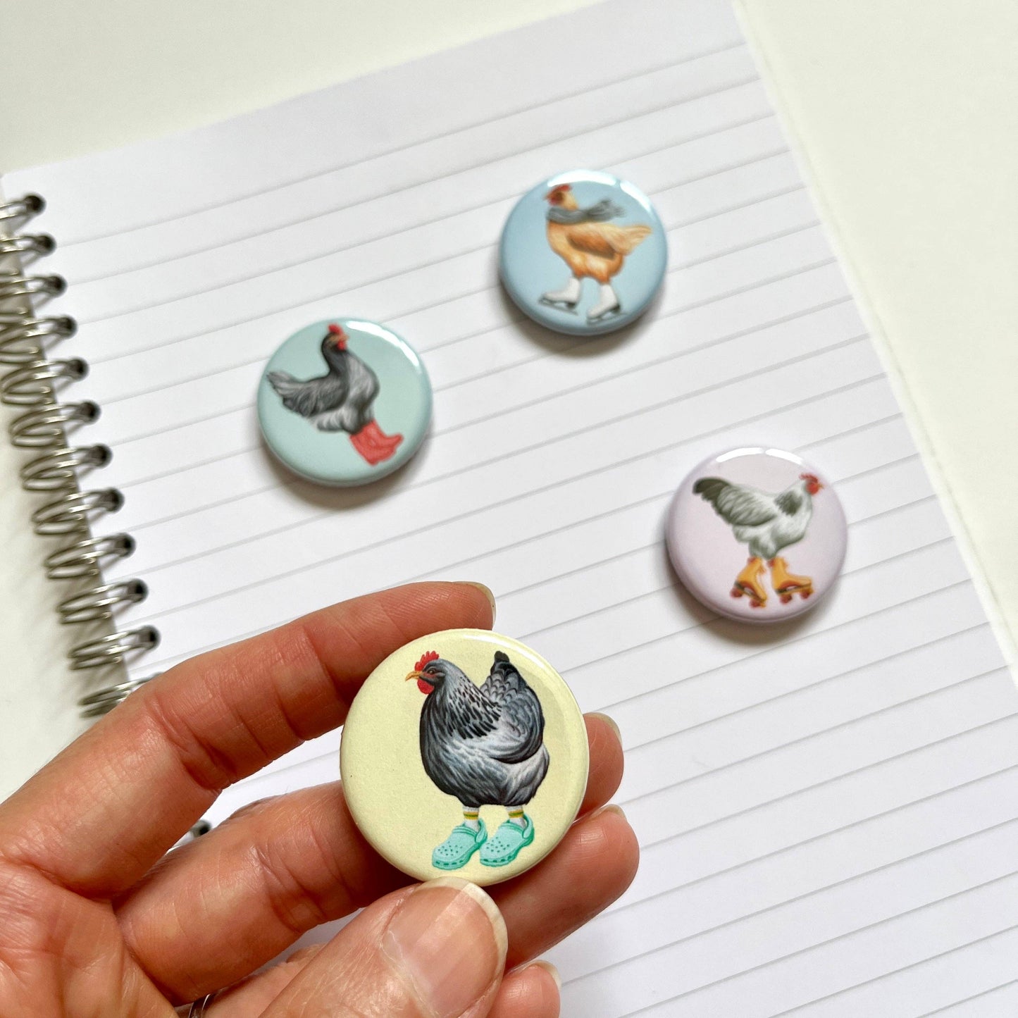 NEW - More Fashionable Hens Fridge Magnets (set of 4)