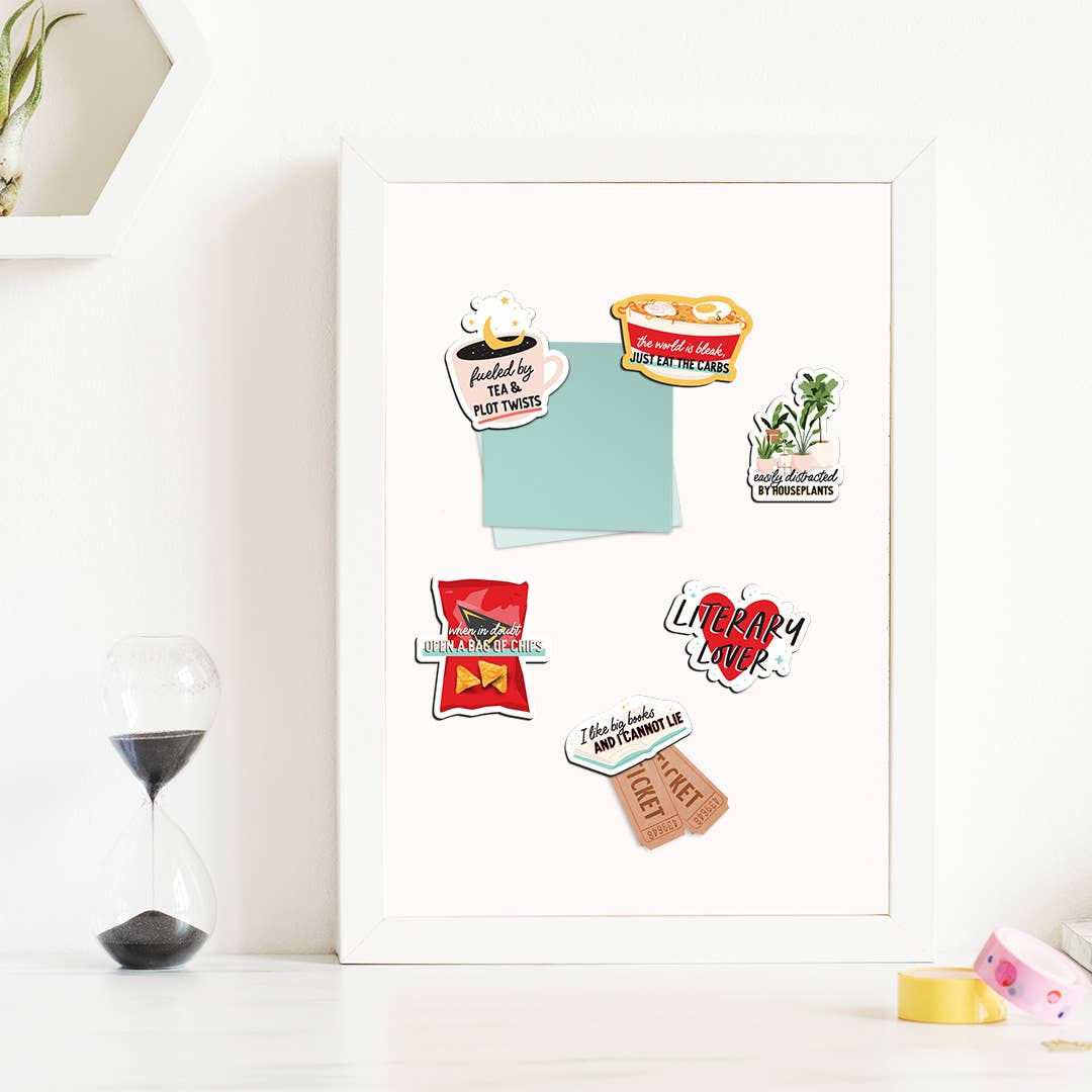 Tea and plot twists magnet