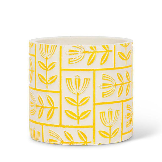 Floral Grid Planter Yellow - Abbott Collection