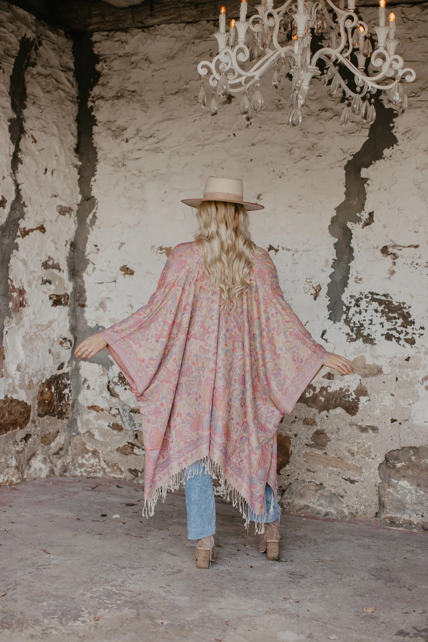 Butterfly Kisses Woven Kimono - Honeysuckle