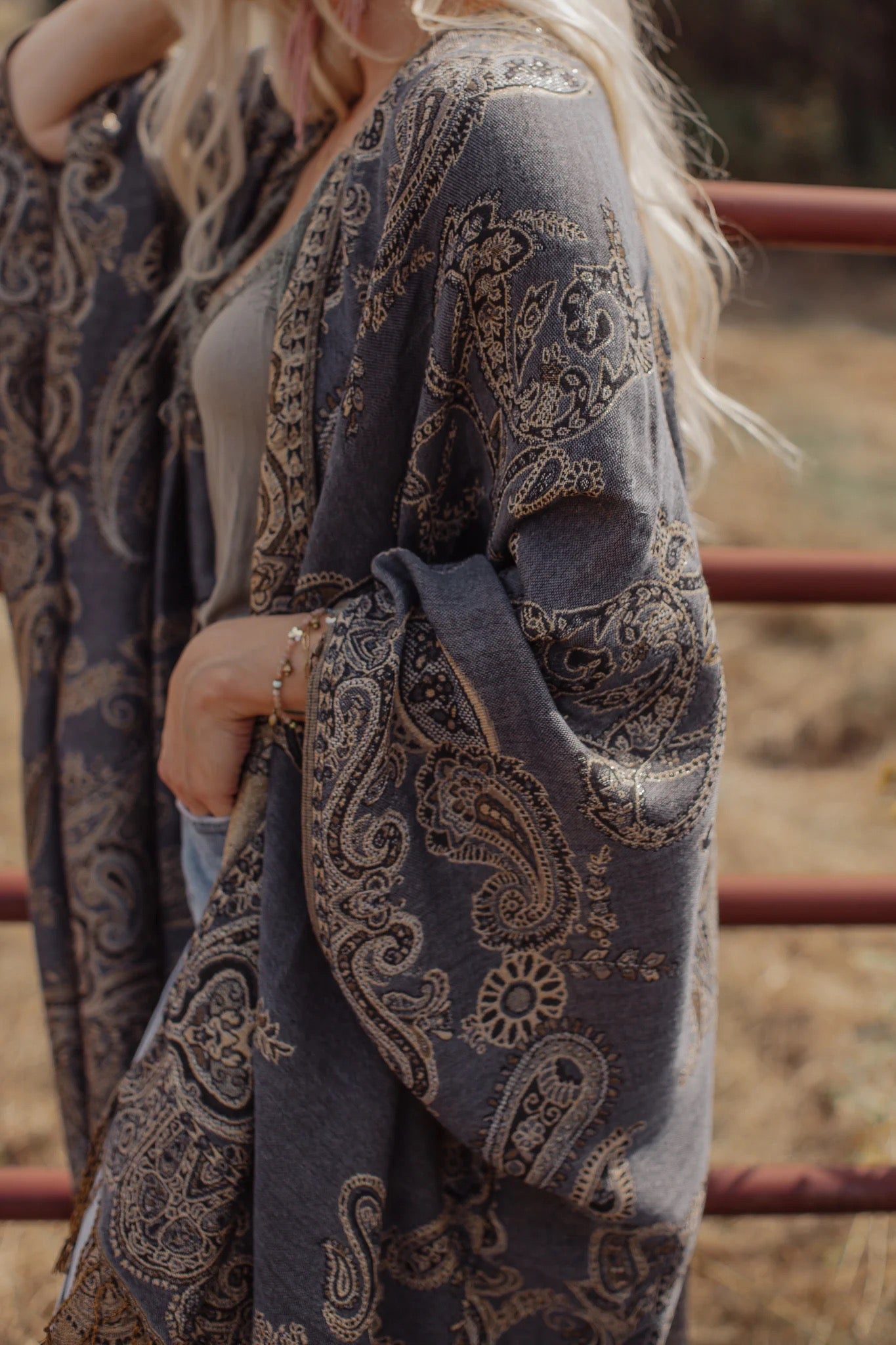 Luna Woven Kimono - Denim