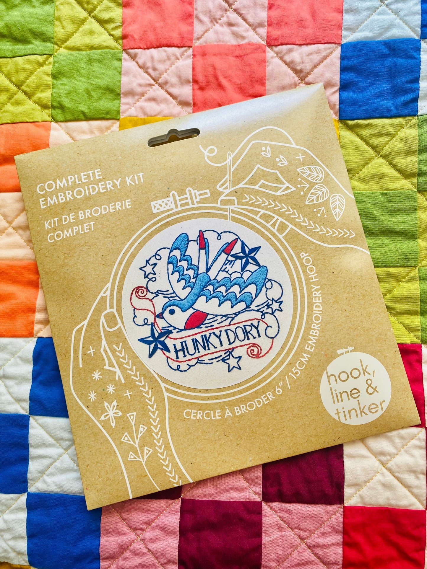 Hunky Dory Embroidery Kit - Hook, Line & Tinker