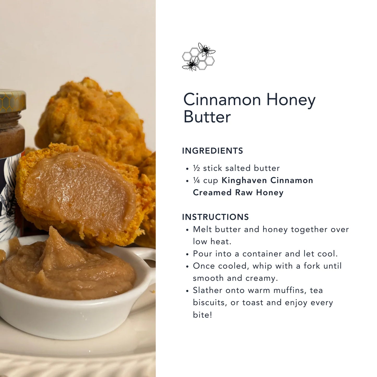 Kinghaven Cinnamon Creamed Honey