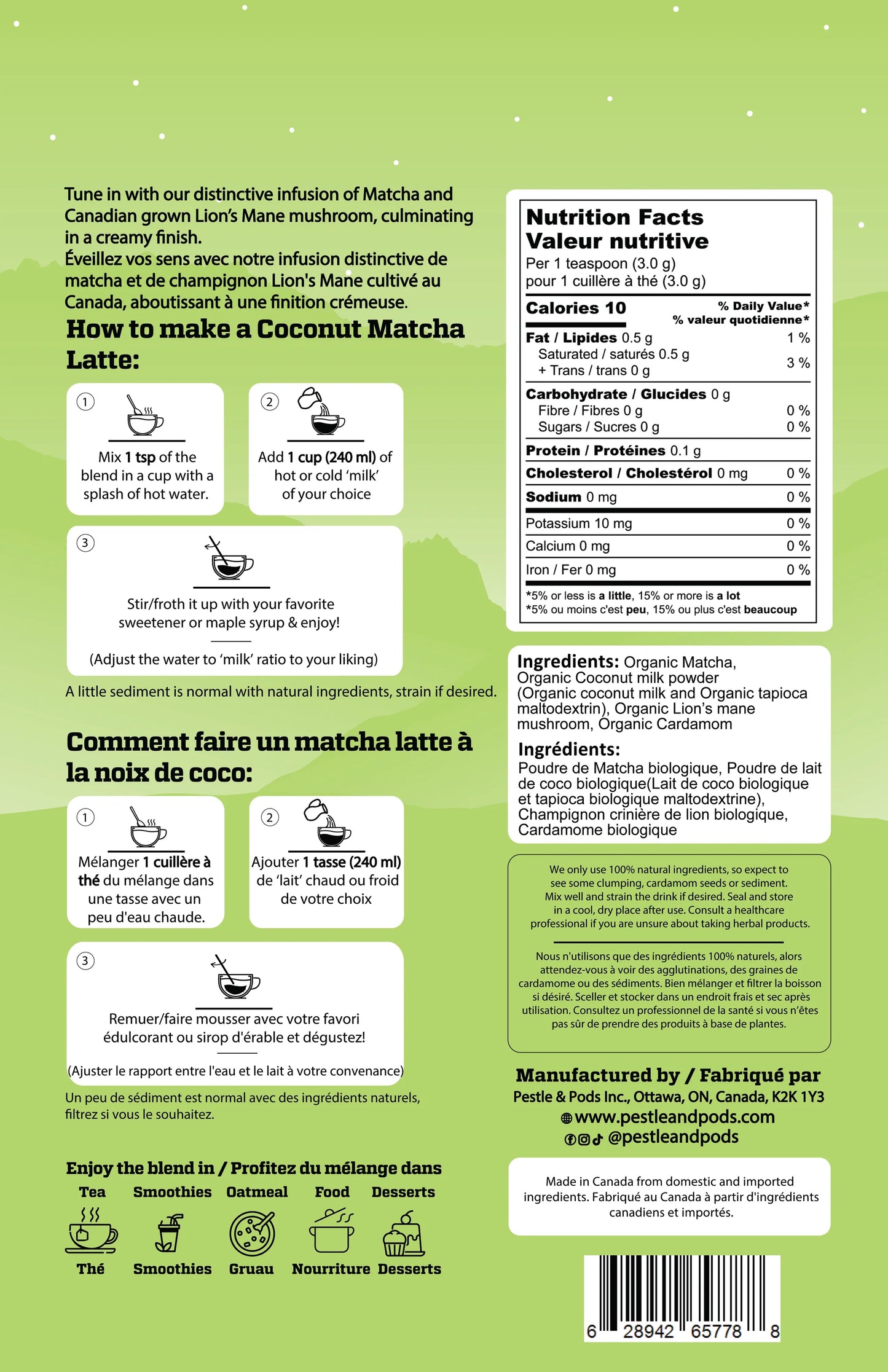 Coconut Matcha Superfood Latte Blend