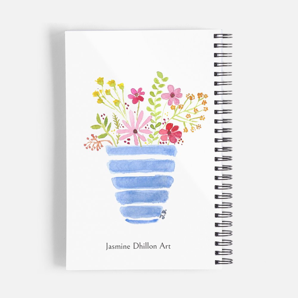 Spiral Notebook Flowers in Vase