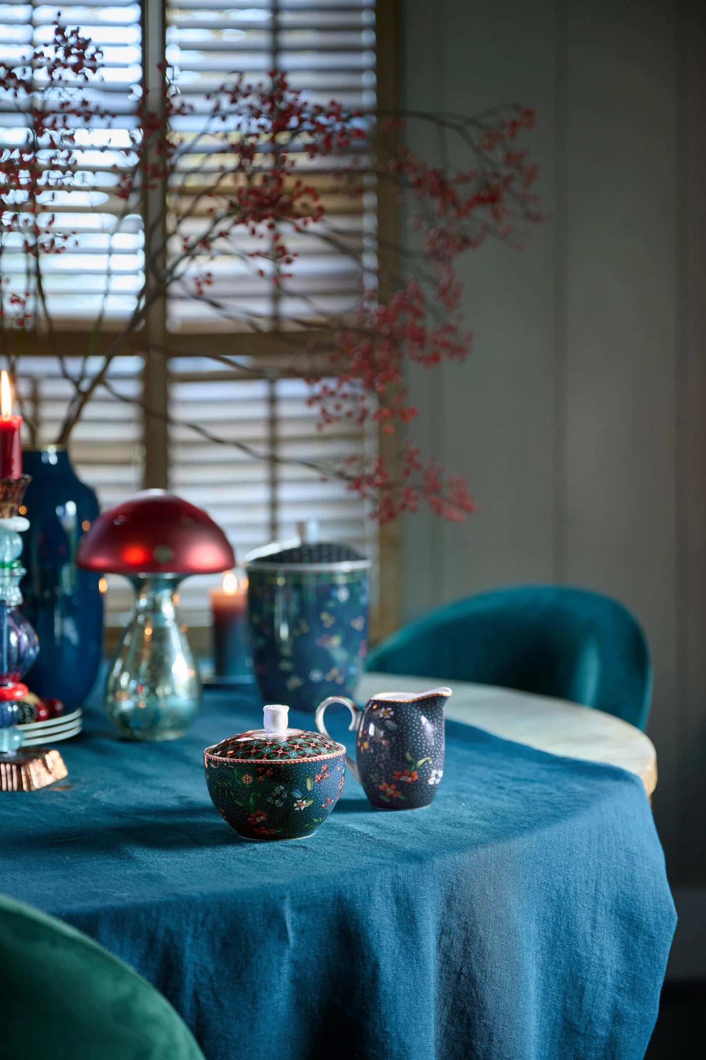 Berry Blues Sugar Bowl and Creamer Set