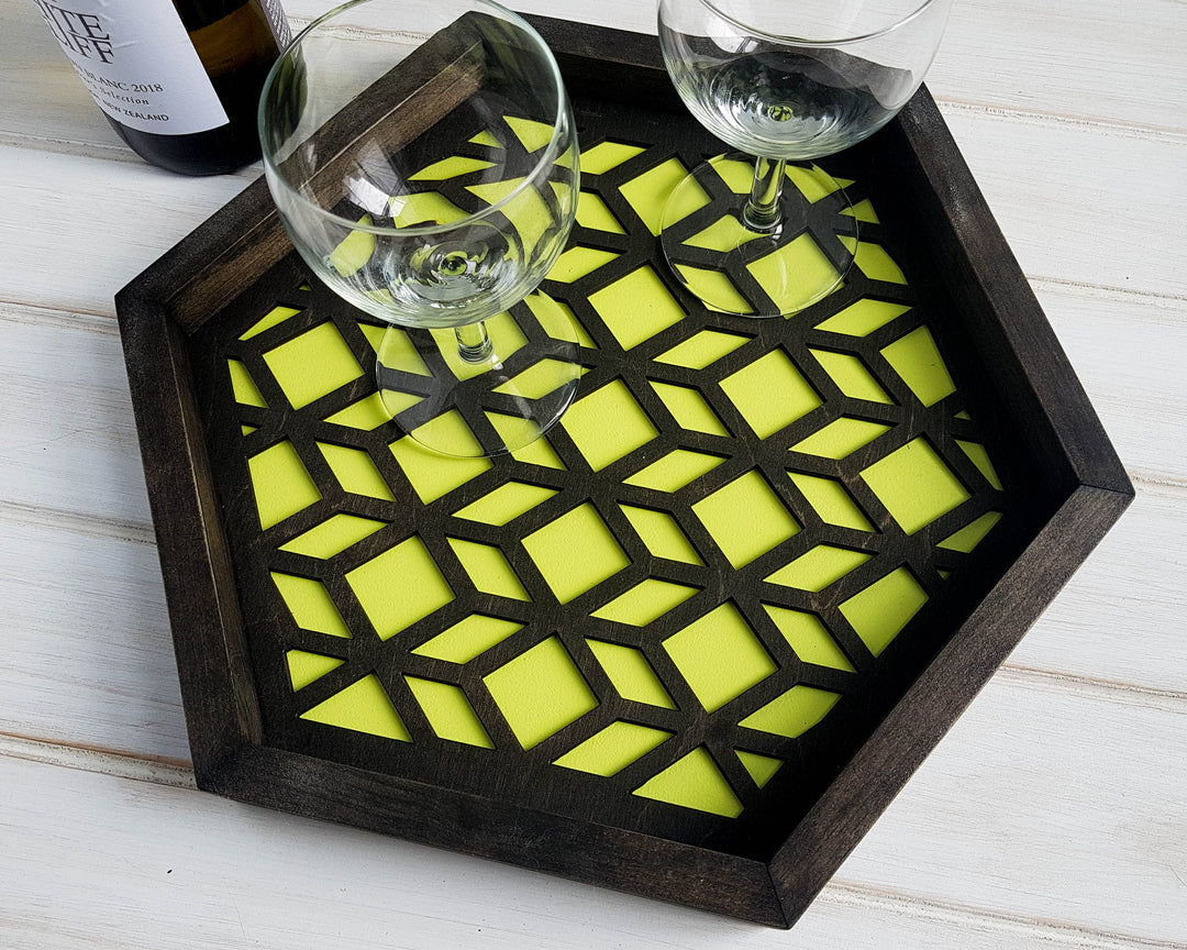 Geometric Tray Black - Wood Chip Decor