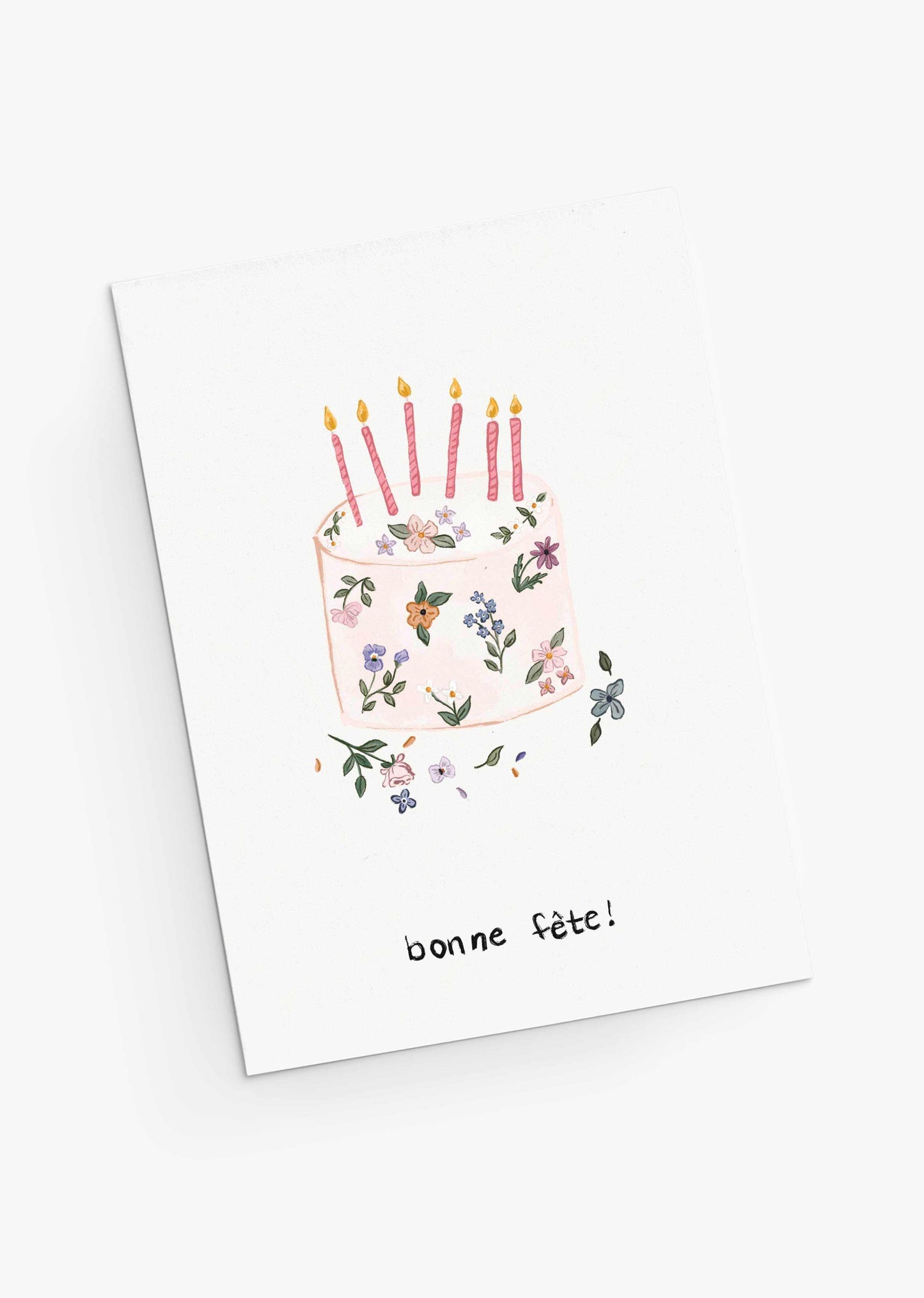Floral Birthday Cake Greeting Card