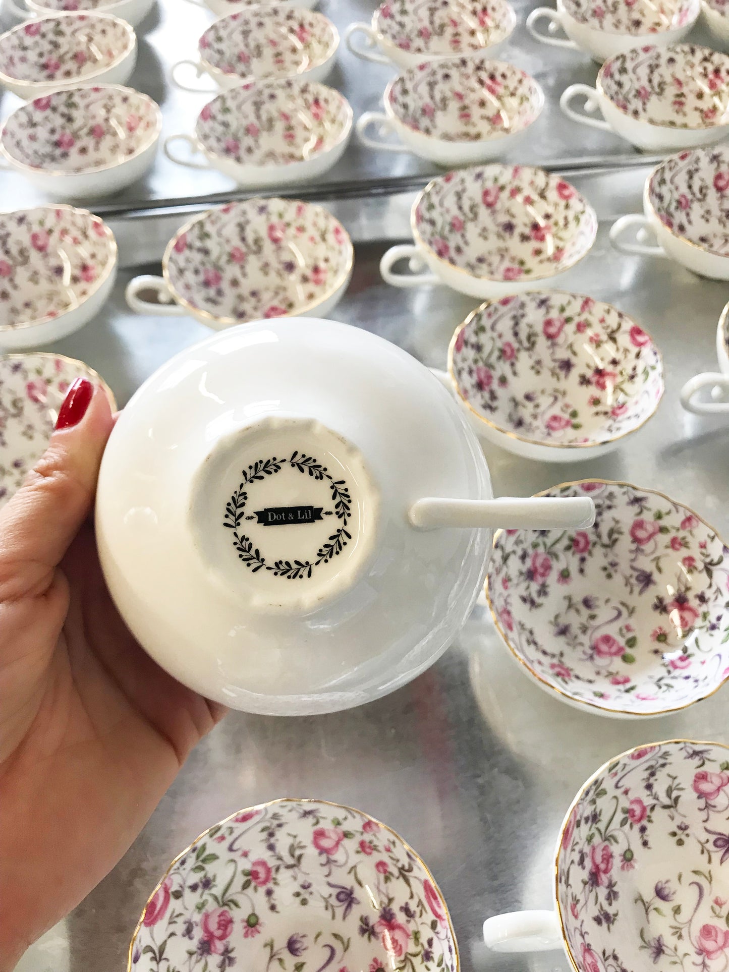 Porcelain Teacup Candle Honeysuckle - Dot and Lil