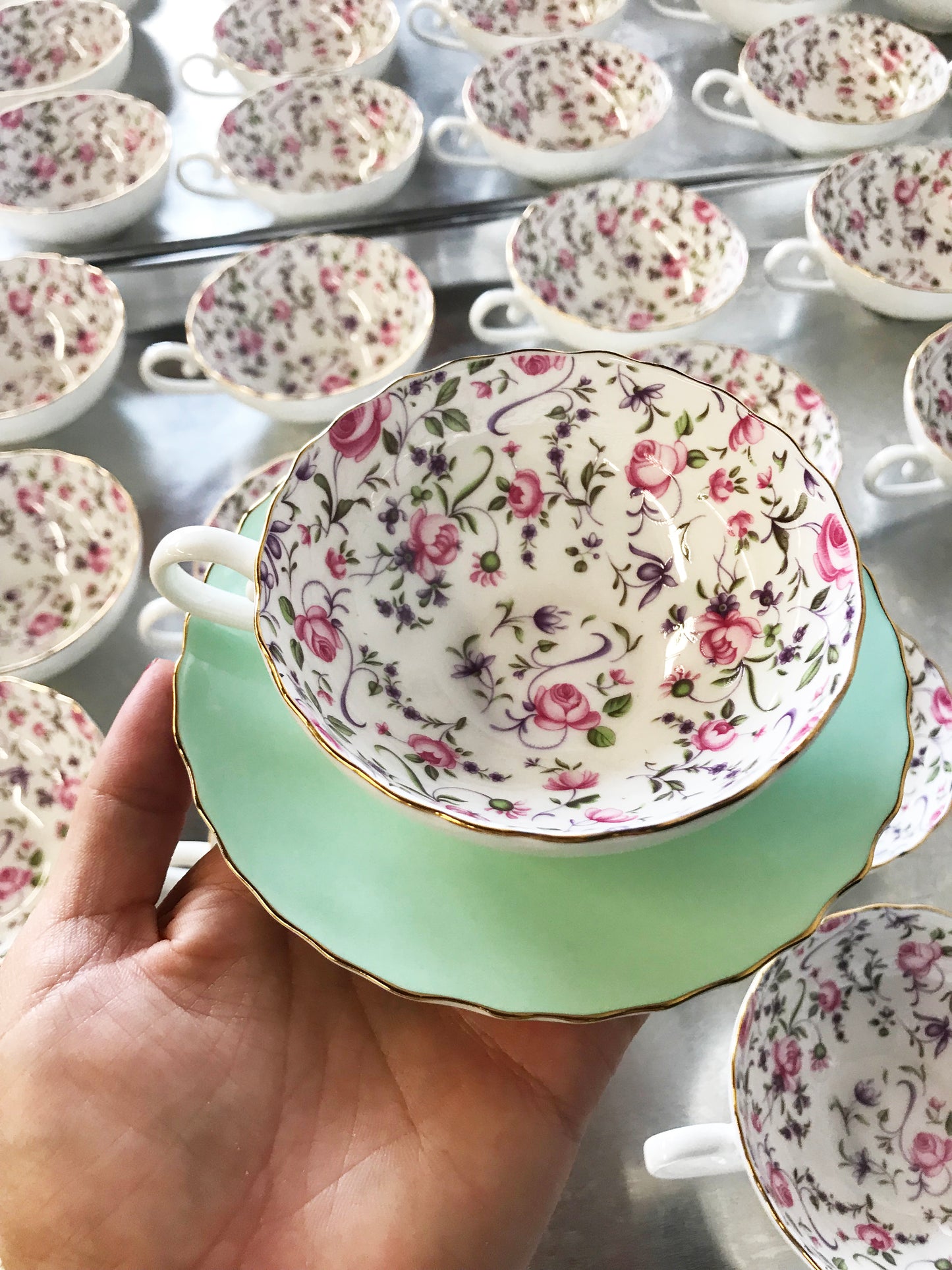 Porcelain Teacup Candle Honeysuckle - Dot and Lil