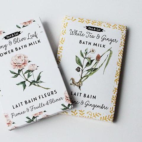 Peony and Olive Leaf Bath Milk Sachet - Dot and Lil