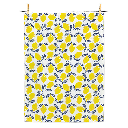 Sorrento Lemon Print Tea Towel - Abbott Collection