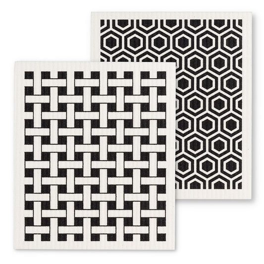 Dish Cloth Set - Black and White Graphics - Abbott Collection