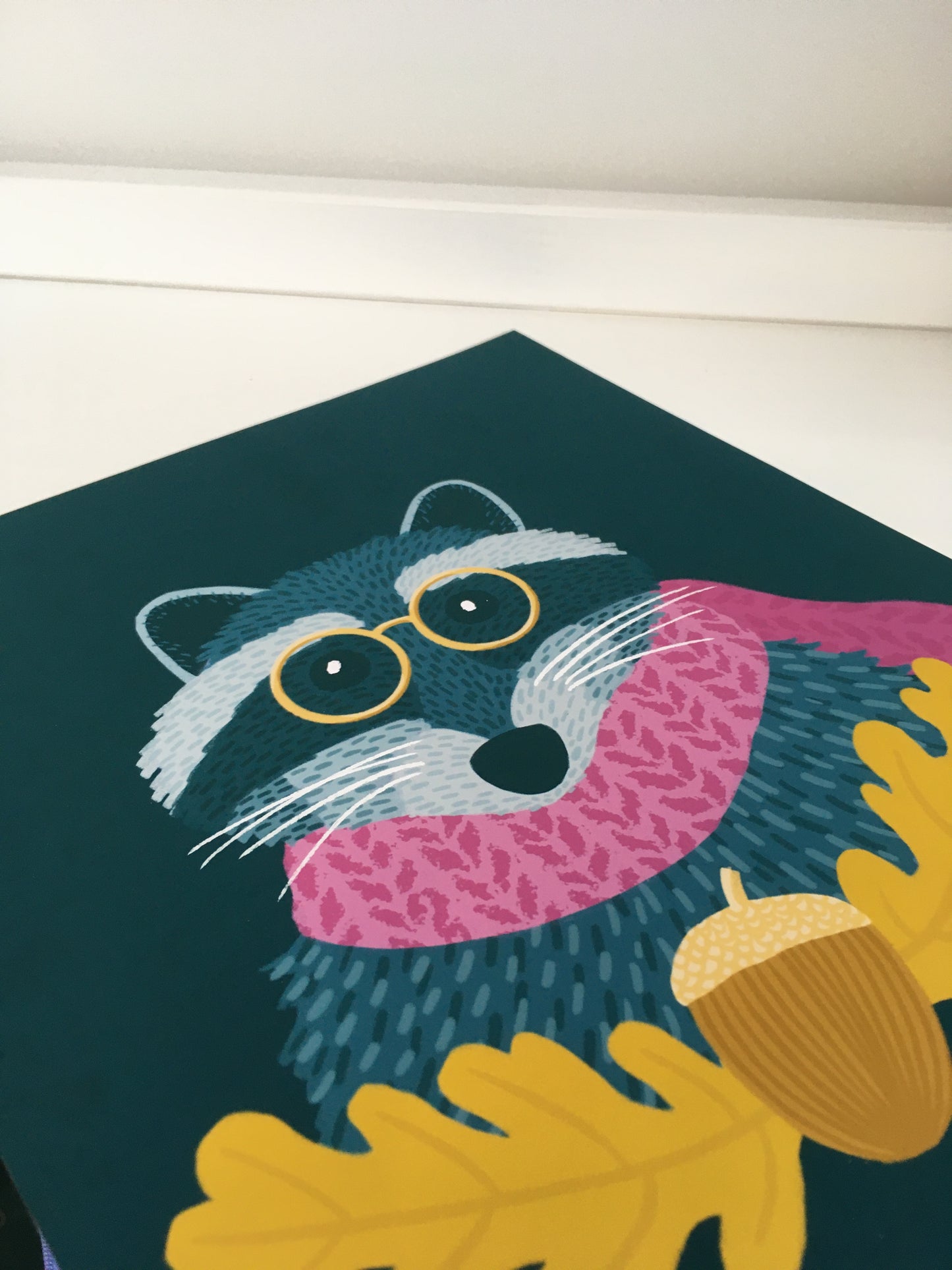 Reading Racoon Print
