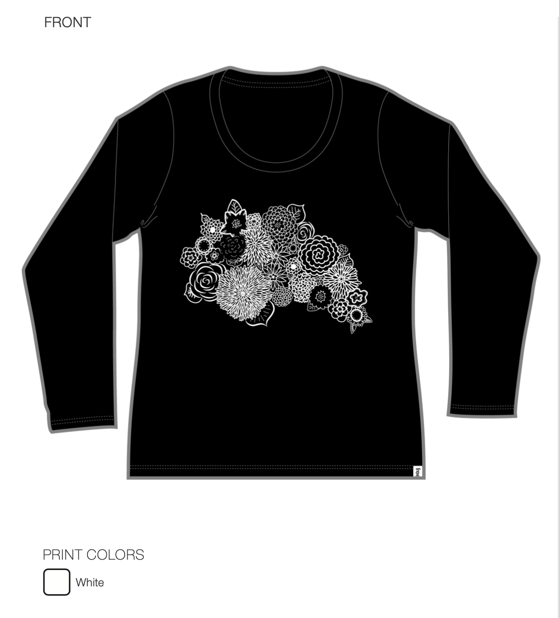Bloom Tshirt Long Sleeve in Black - Kindred Apparel