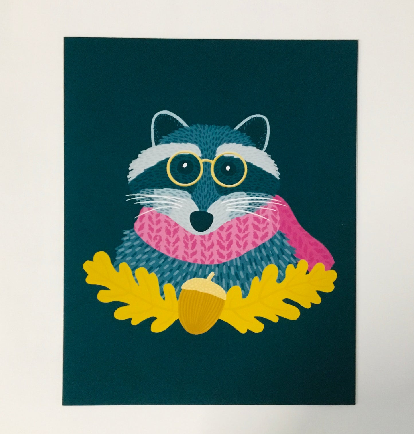 Reading Racoon Print