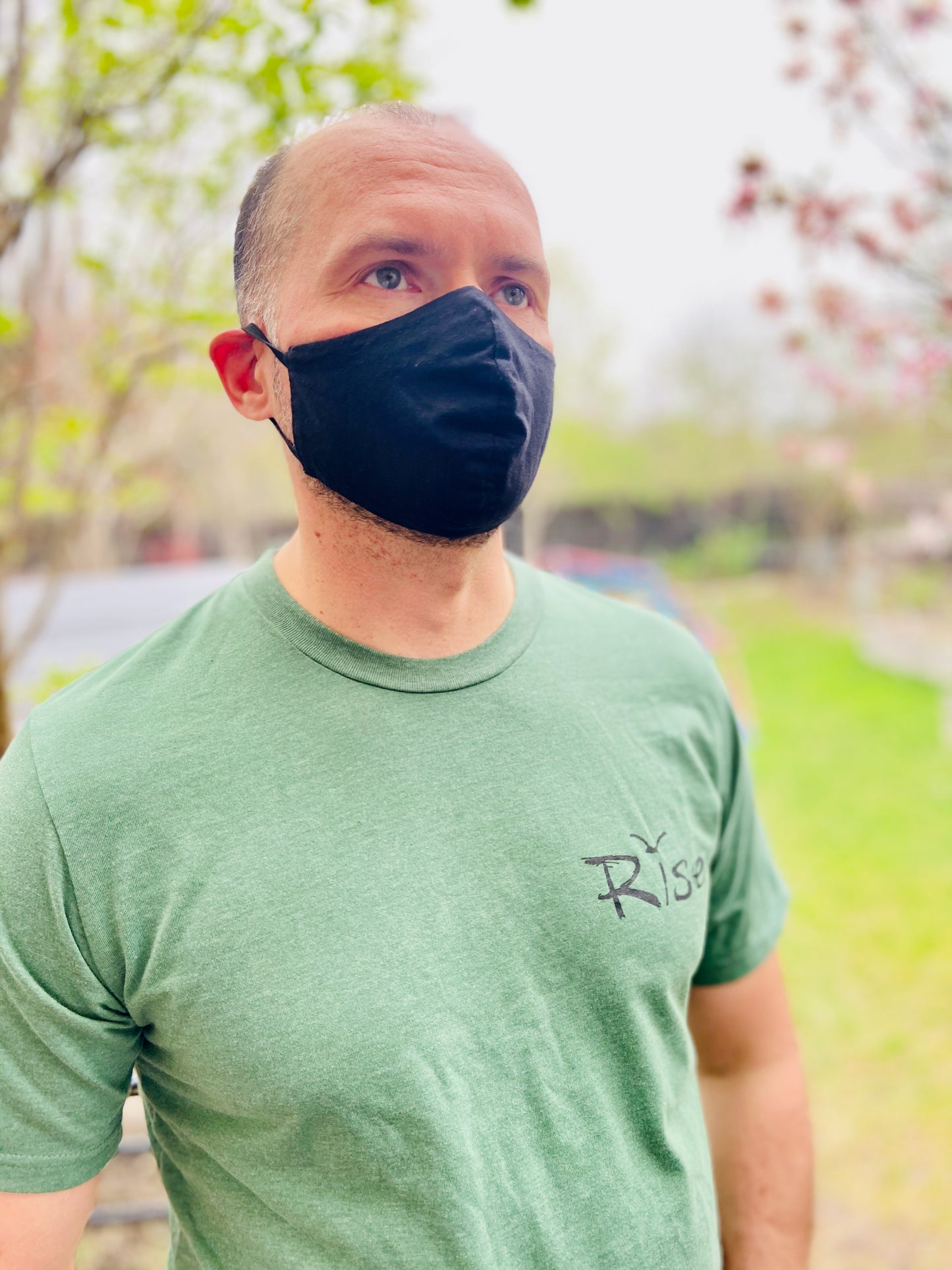 Rise Tshirt Unisex in Olive bi-blend - Kindred Apparel