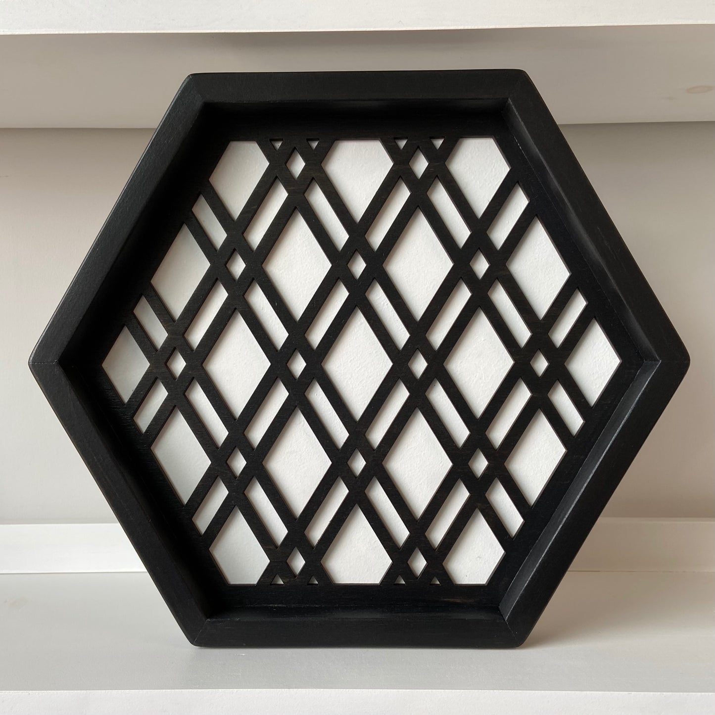 Geometric Tray Black - Wood Chip Decor