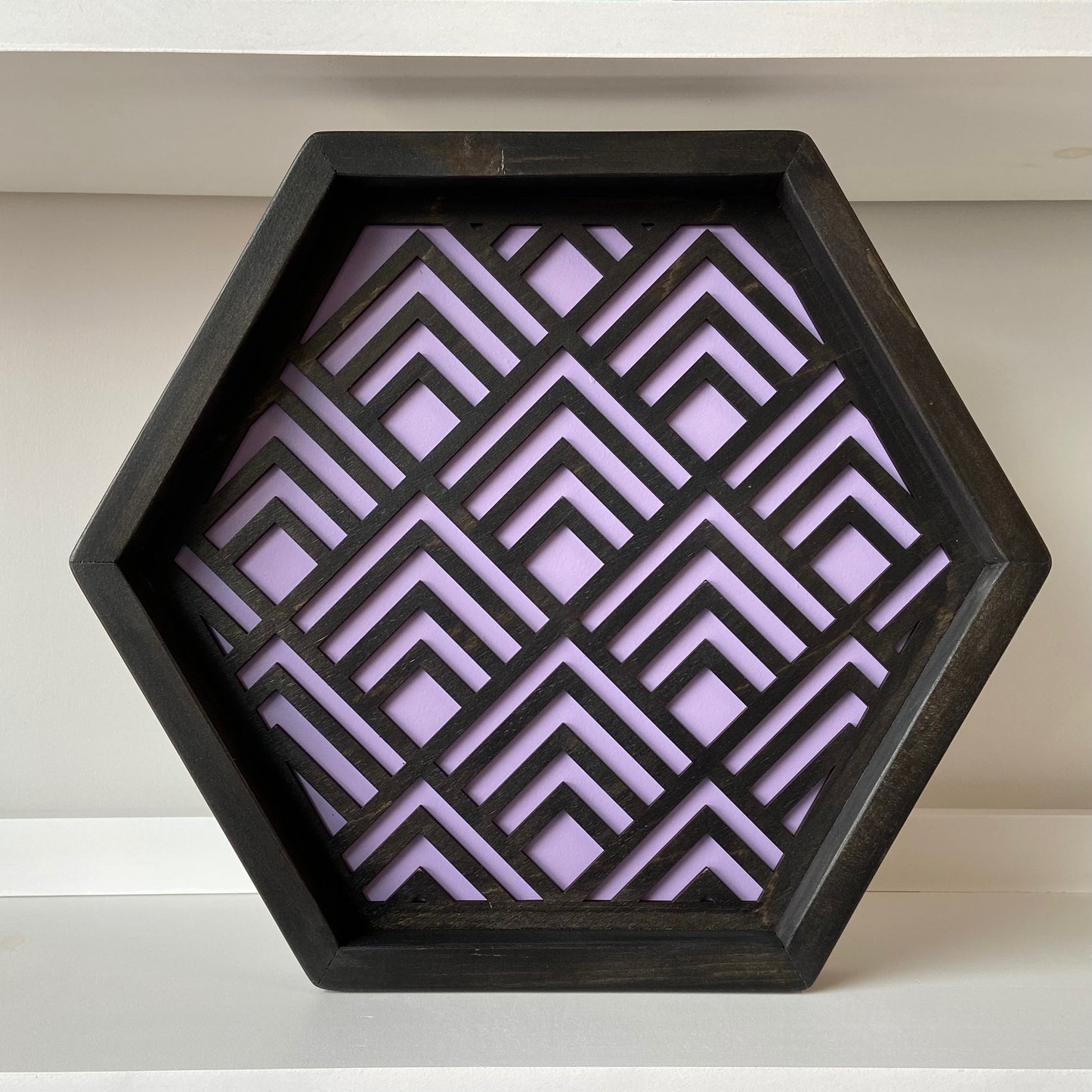 Geometric Tray Black - Wood Chip Decor