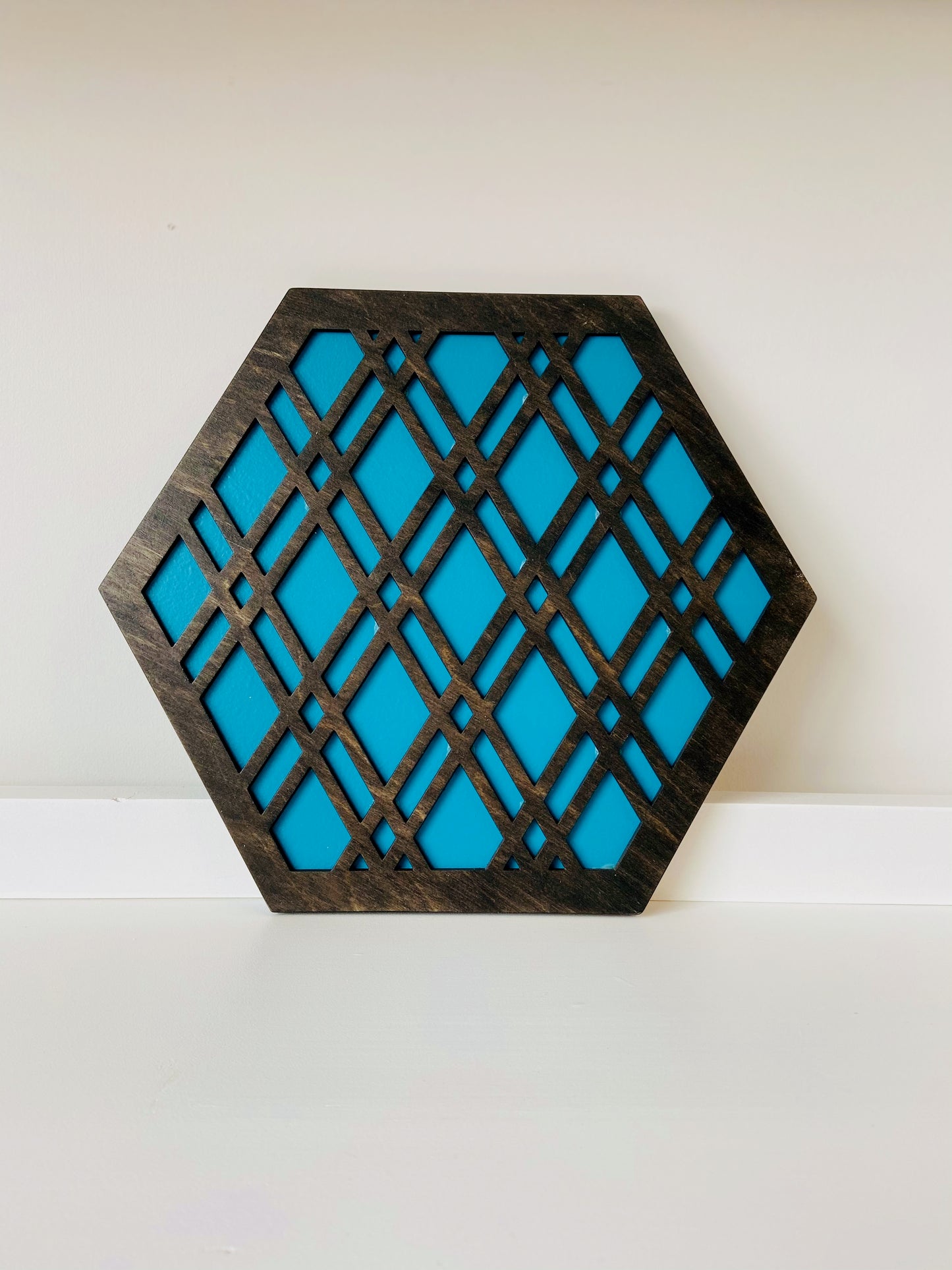 Geometric Black Coaster - Wood Chip Decor