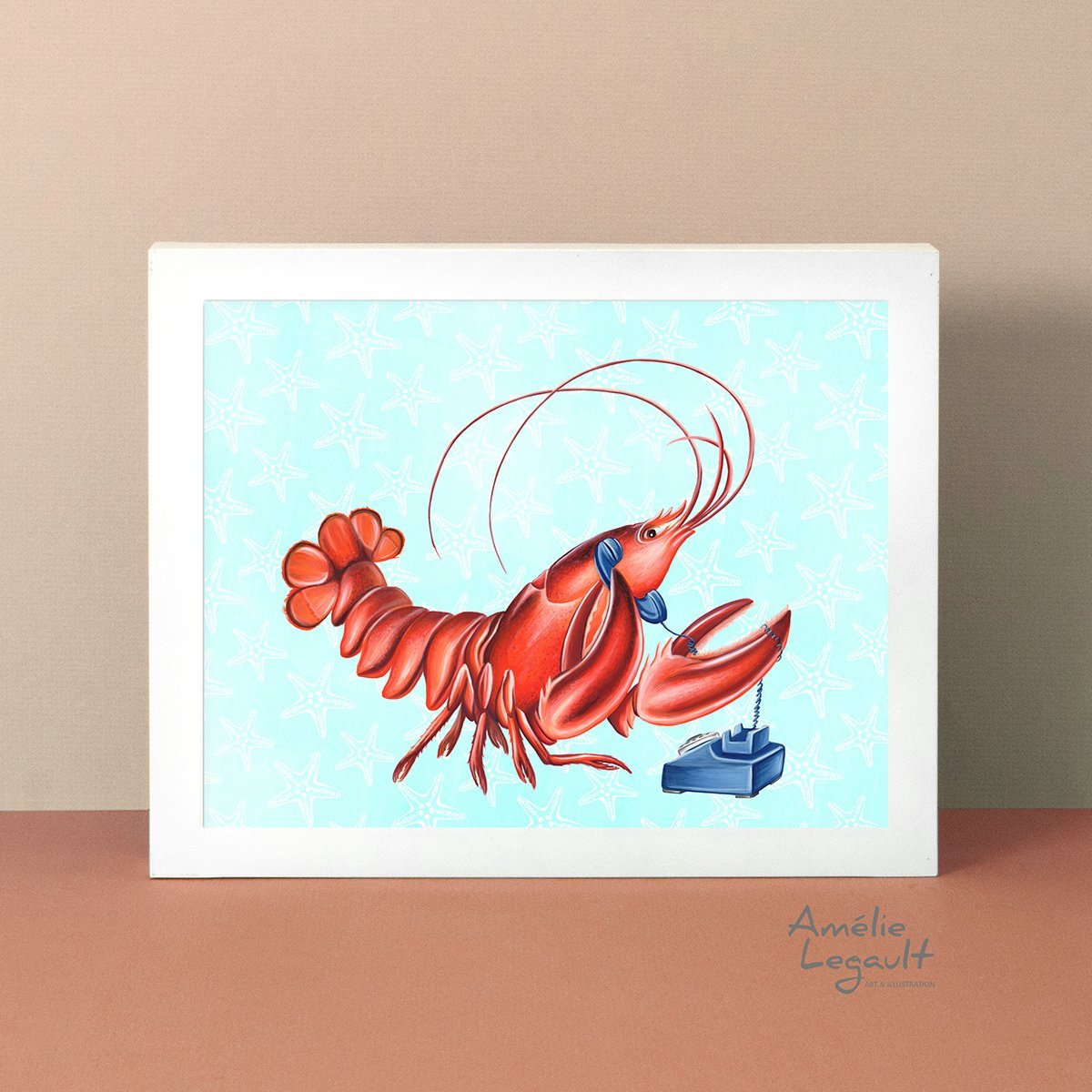 Animals on the Phone Prints - Sea - Amelie Legault
