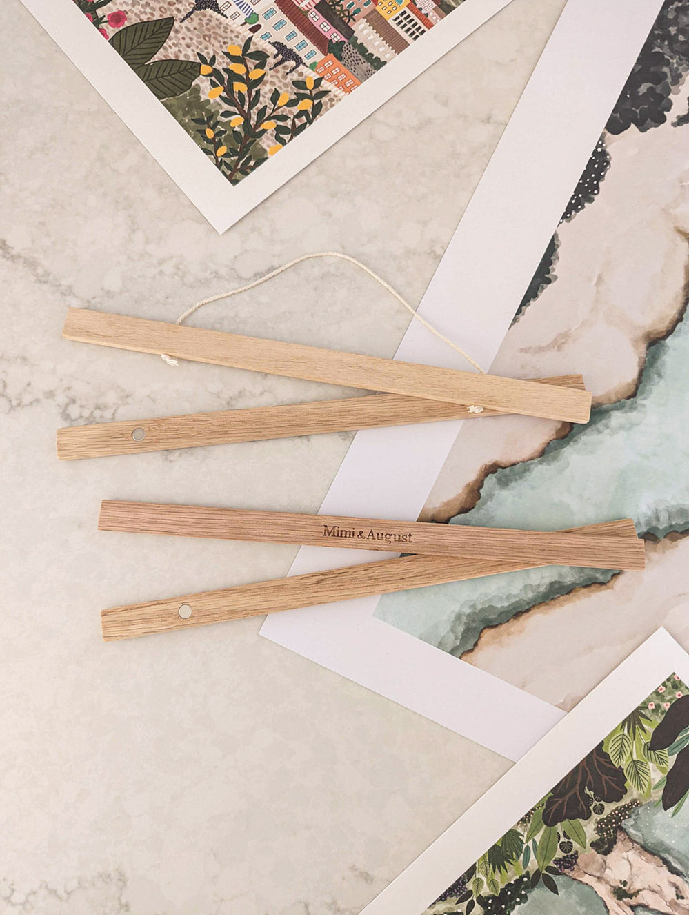 Magnetic Wooden Art Print Hanger - Mimi and August