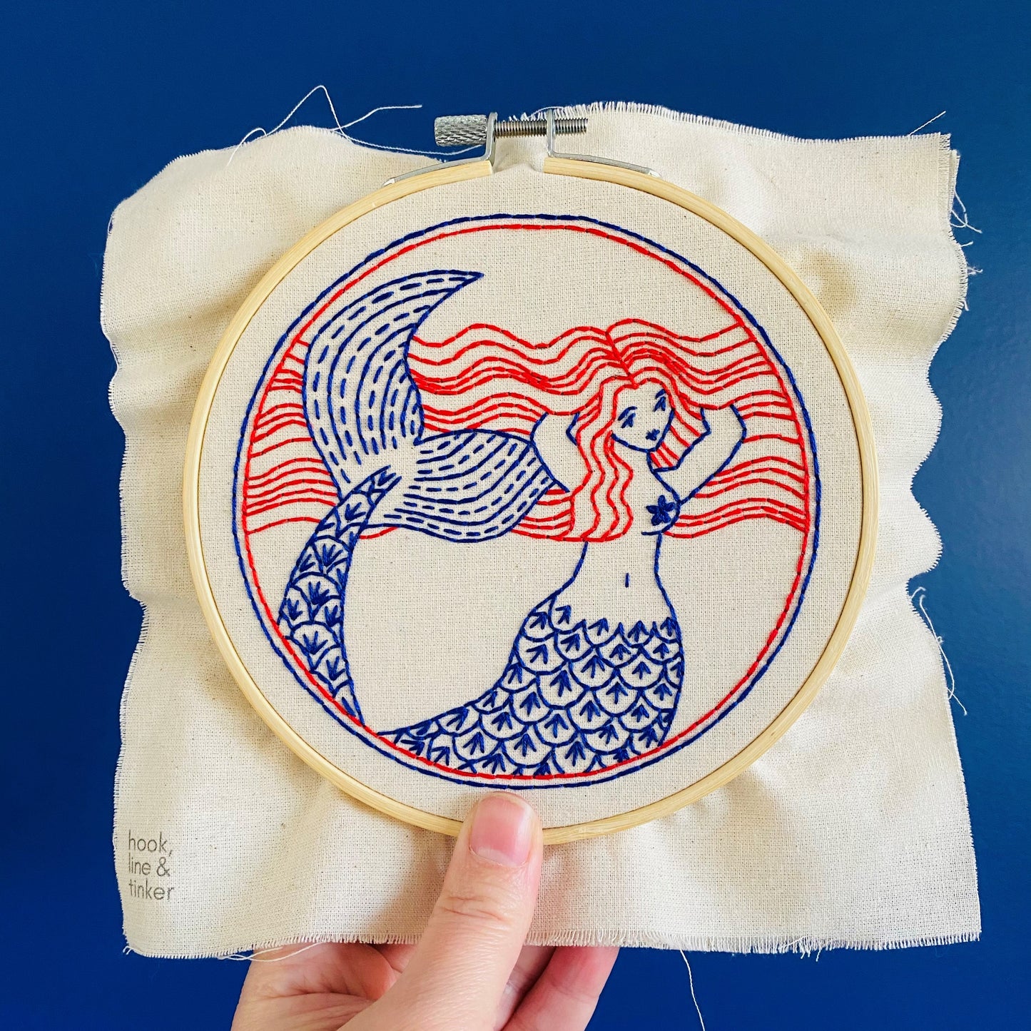 Mermaid Hair Don't Care Embroidery Kit - Hook, Line & Tinker