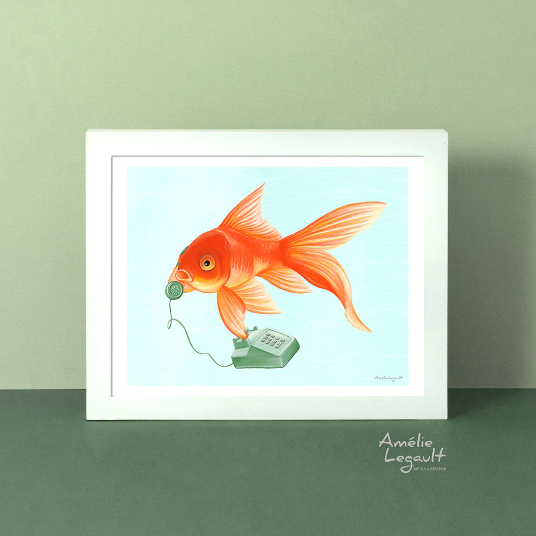 Animals on the Phone Prints - Sea - Amelie Legault