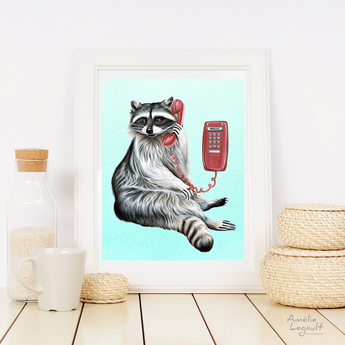 Animals on the Phone Prints - Land - Amelie Legault