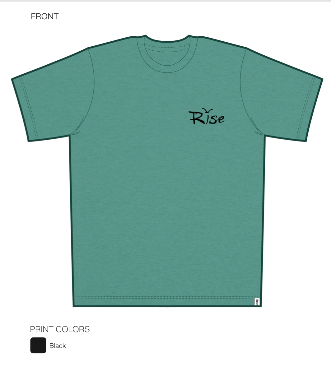 Rise Tshirt Unisex in Olive bi-blend - Kindred Apparel