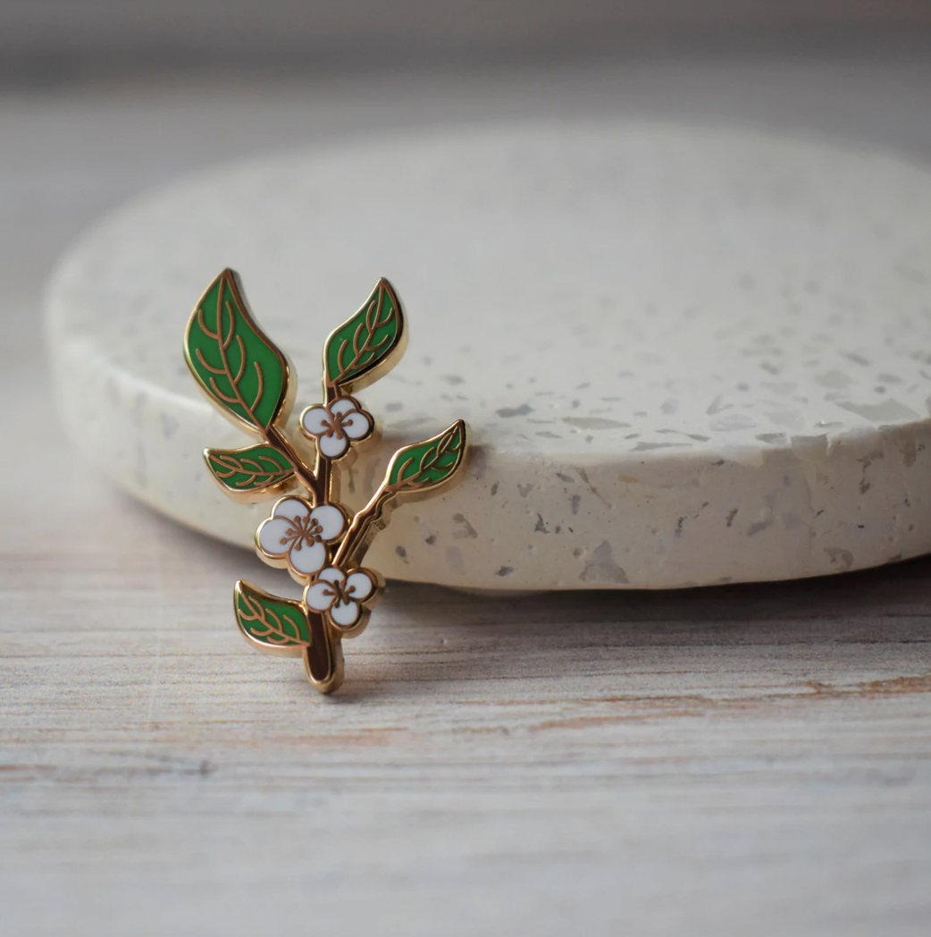Camellia Sinensis Tea Enamel Pin - Tea Thoughts