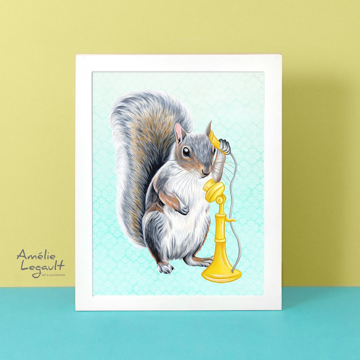 Animals on the Phone Prints - Land - Amelie Legault