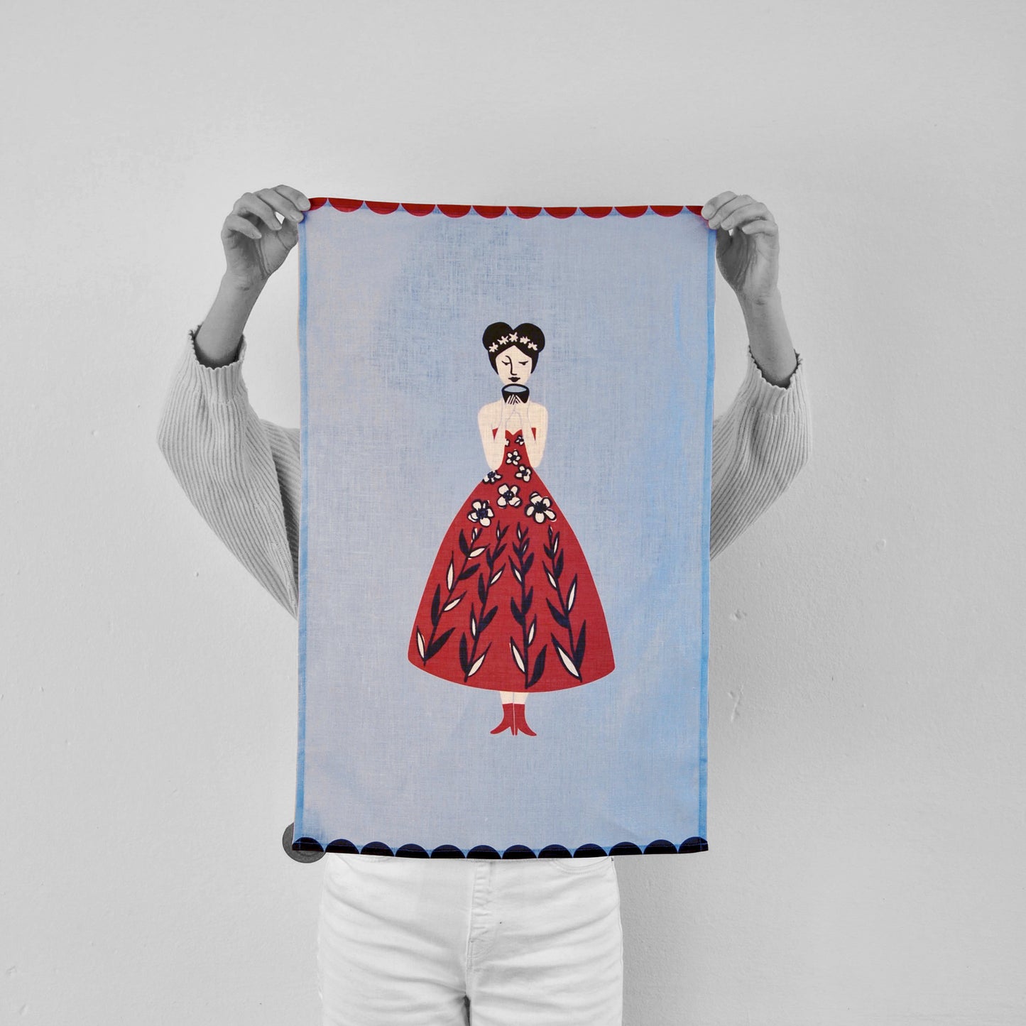 Linen Tea Towel - Tea Lady #3