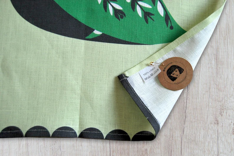 Linen Tea Towel - Tea Lady #2