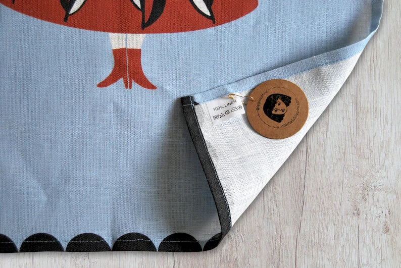 Linen Tea Towel - Tea Lady #3