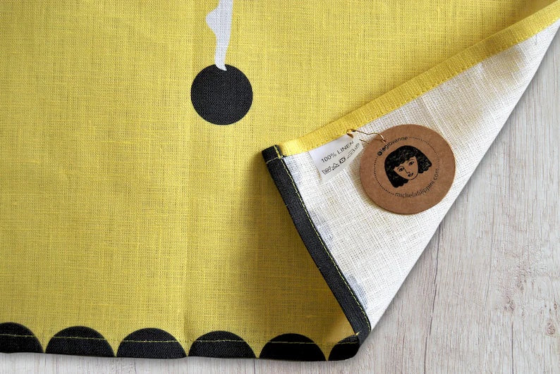 Linen Tea Towel - Tea Lady #4