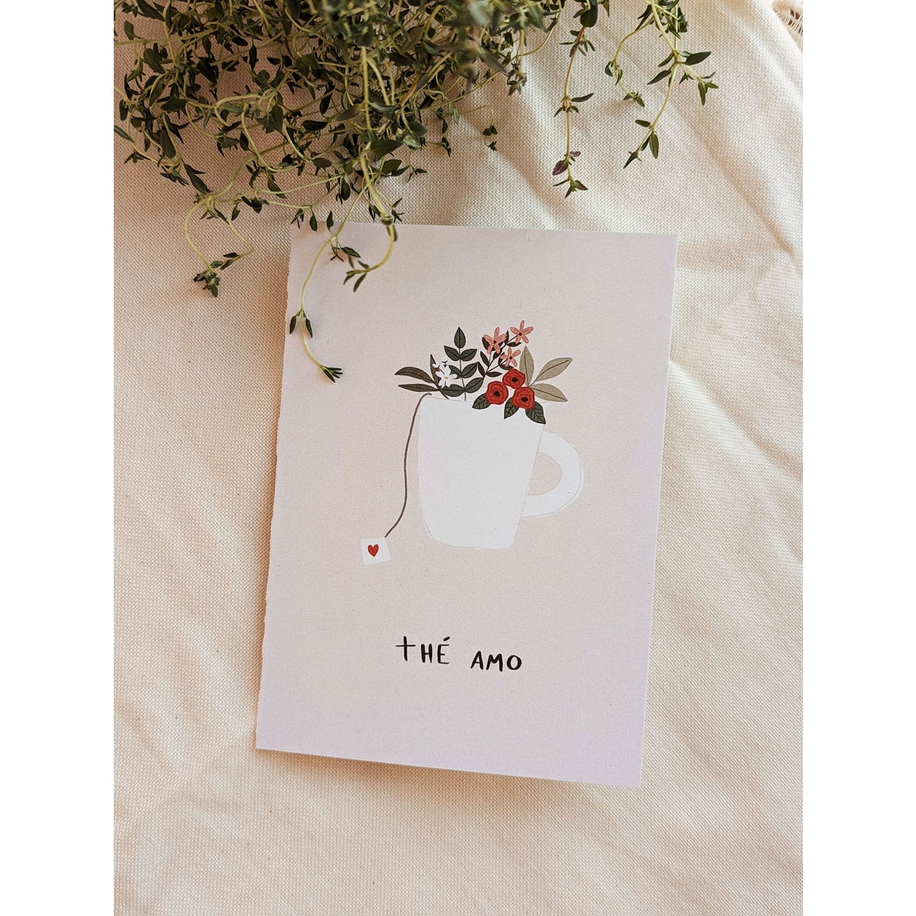 Thé Amo Greeting Card - Mimi and August