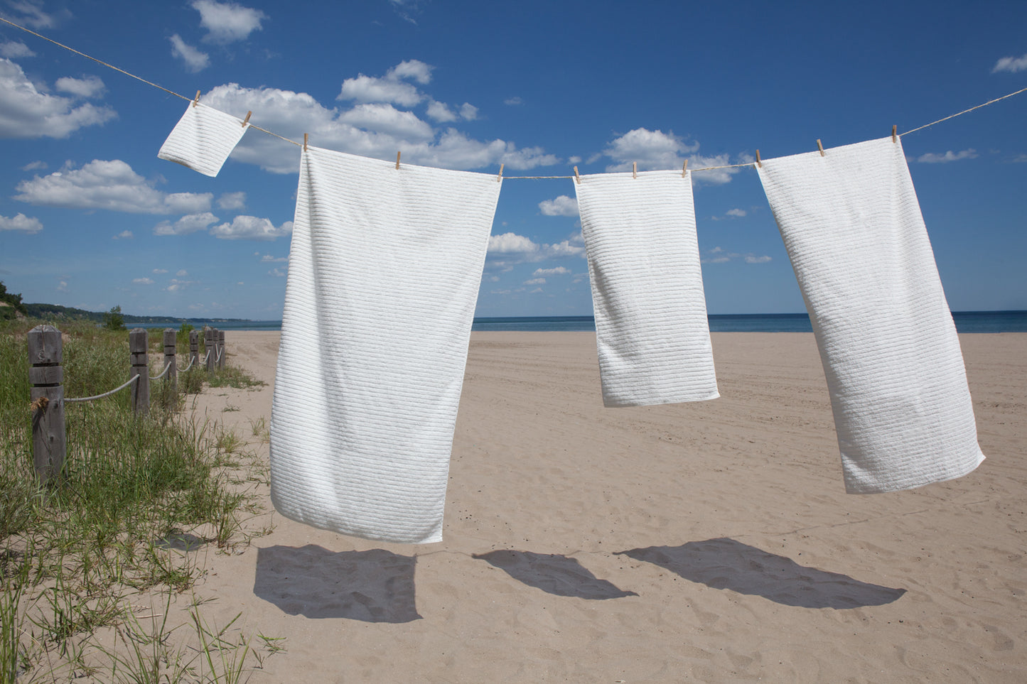 Fairtrade Glo Organic Cotton Stripe Towels - White
