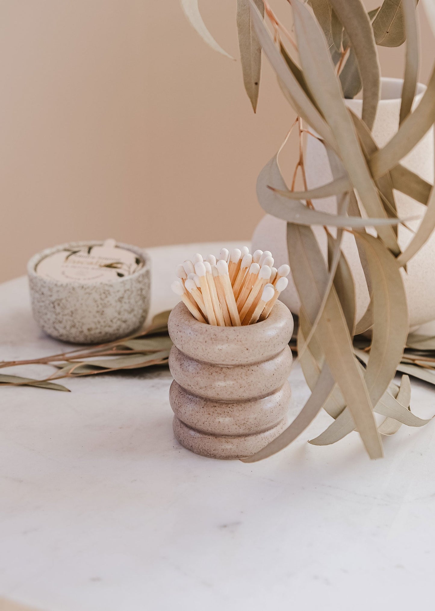 Ceramic Pot with Matches - Mimi and August