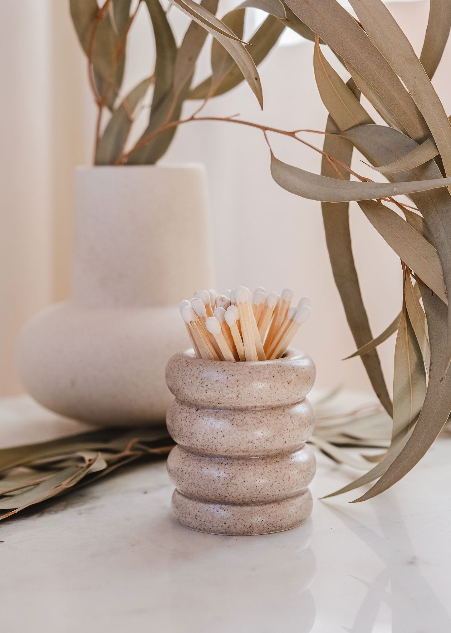 Ceramic Pot with Matches - Mimi and August