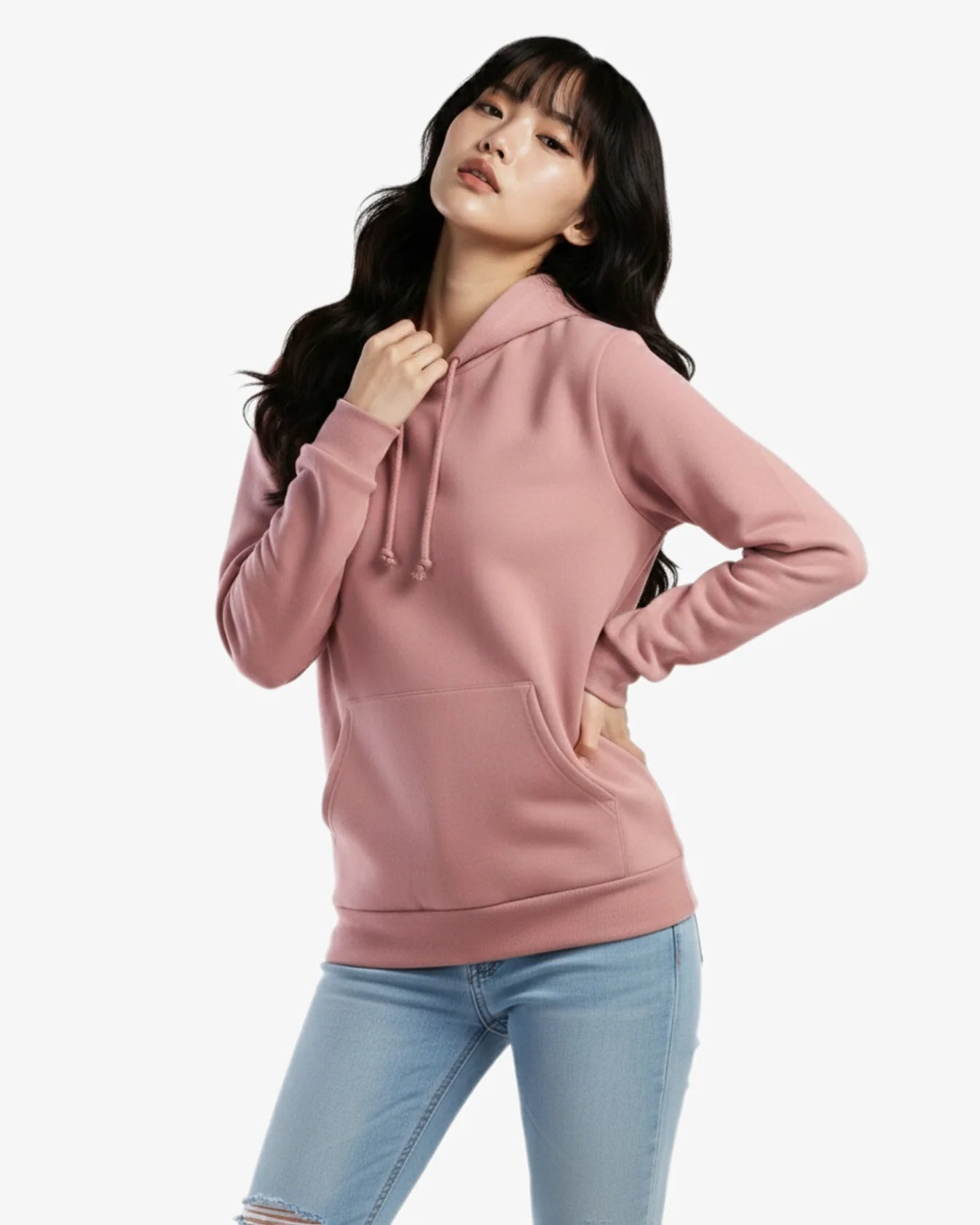 Canadian Made Hooded Sweatshirt in Dusty Rose