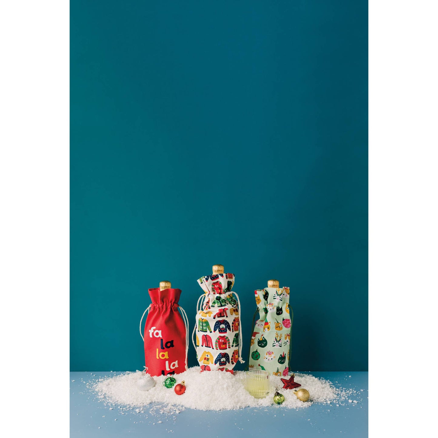 Let it Meow Christmas Wine Bags Set of 2
