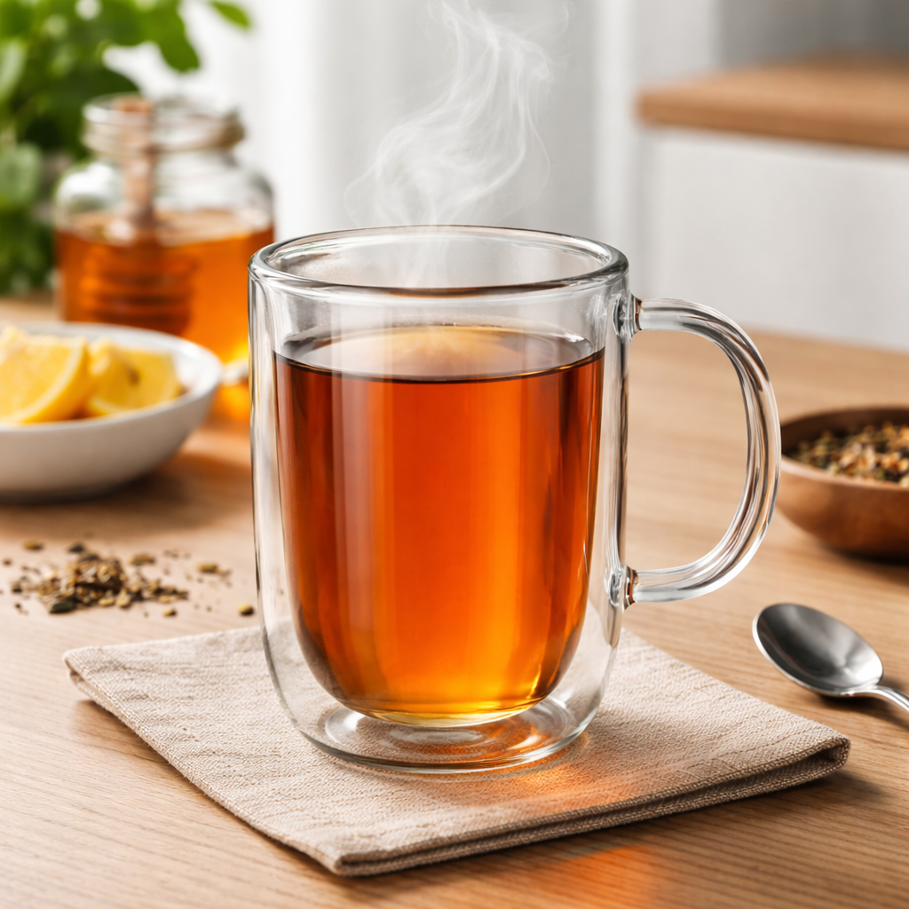 Large Double Wall Glass Mug Set 2, 16 oz for Tea Coffee Cappuccino