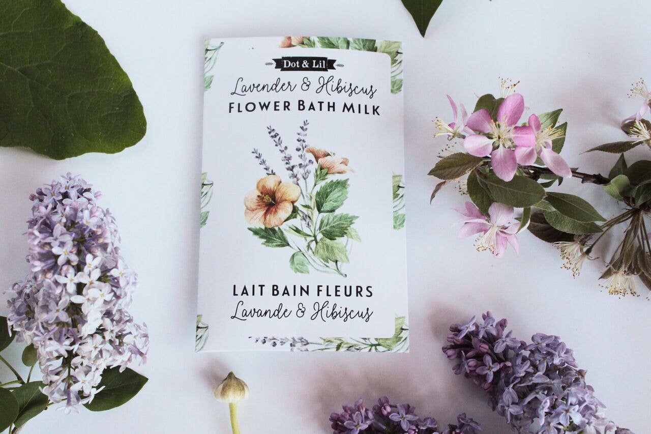 Lavender & Hibiscus Flower Bath Milk Sachet - Dot and Lil