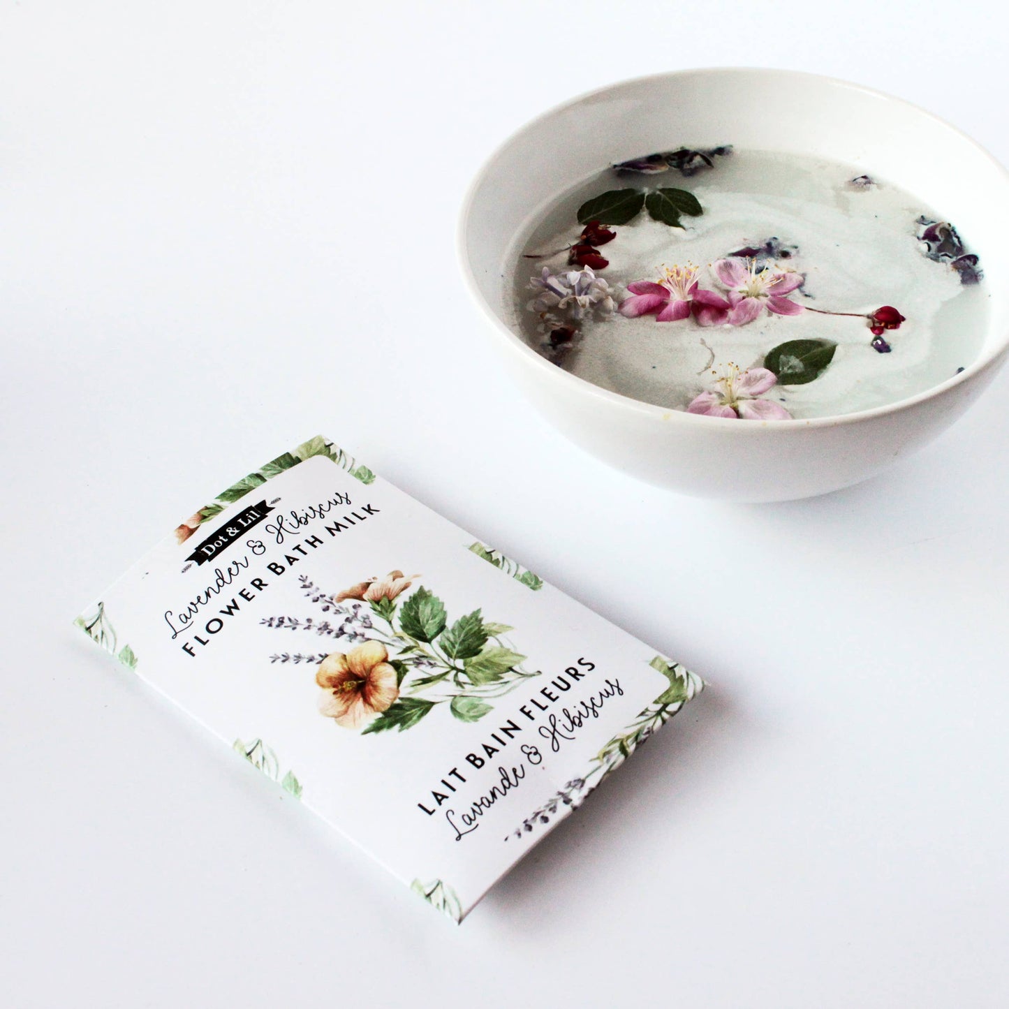 Lavender & Hibiscus Flower Bath Milk Sachet - Dot and Lil