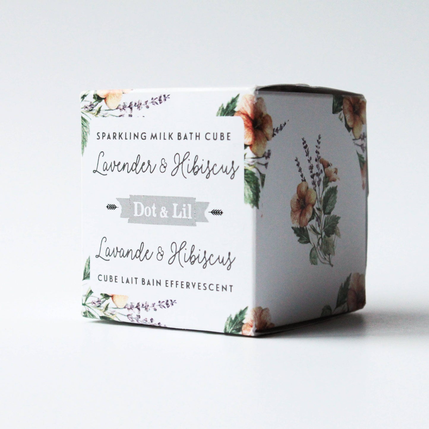 Lavender & Hibiscus Sparkling Milk Bath Cube - Dot and Lil