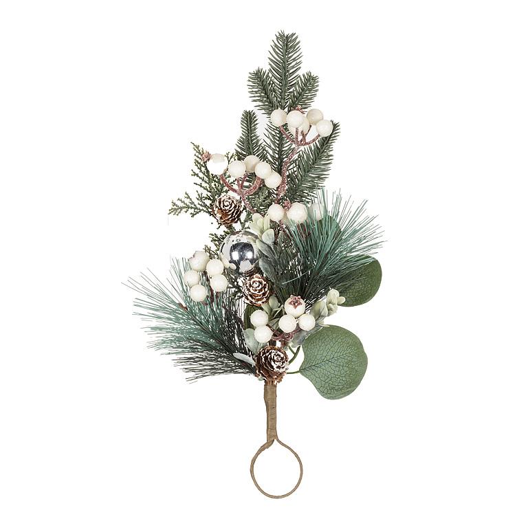 Pine, Eucalyptus and White Berries Swag 13"