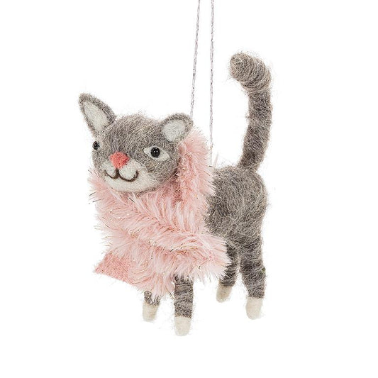 Standing Cat with Scarf Ornament