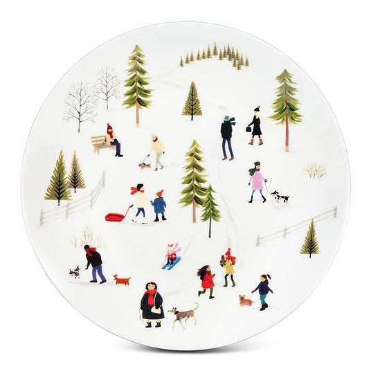 Outdoor Ski Village Cake Plate - Abbott Collection