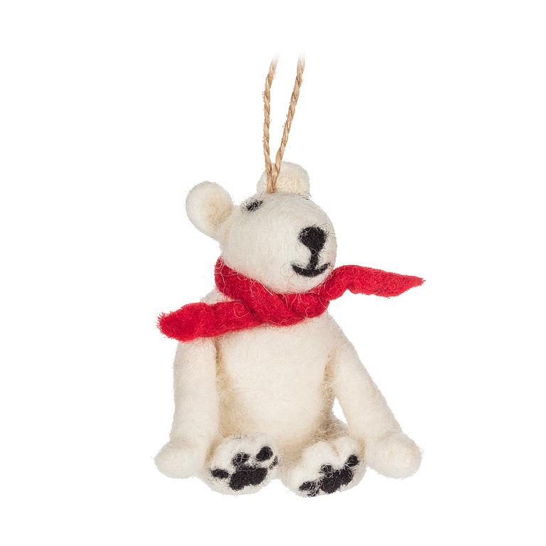 Polar Bear with Scarf Ornament